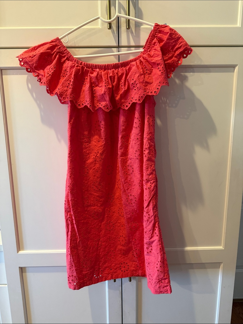 Tommy Bahama Coral Eyelet Off-Shoulder Dress
